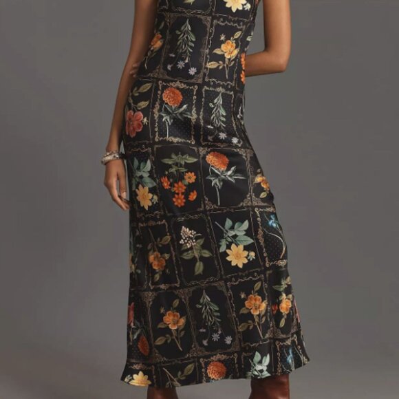 Anthropologie Tie-Neck Column Midi Dress - Picture 2 of 9